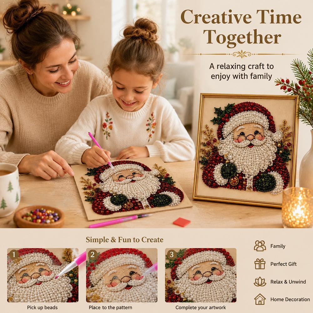Resin Art Work - Noel Baba İnci Sanatı DIY Kiti